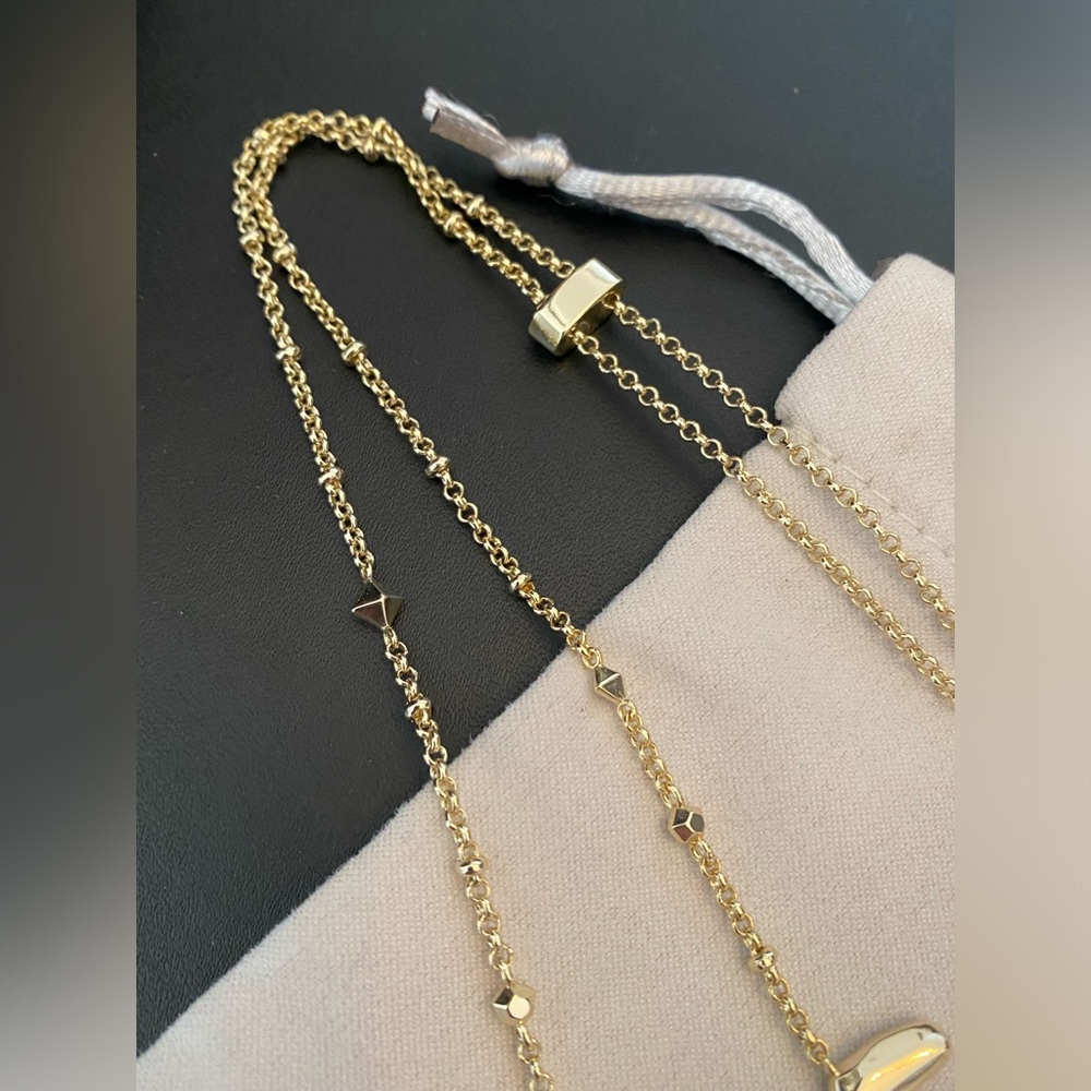 New Kendra Scott Eileen Long Strand Necklace pearls and gold metal - Picture 5 of 9
